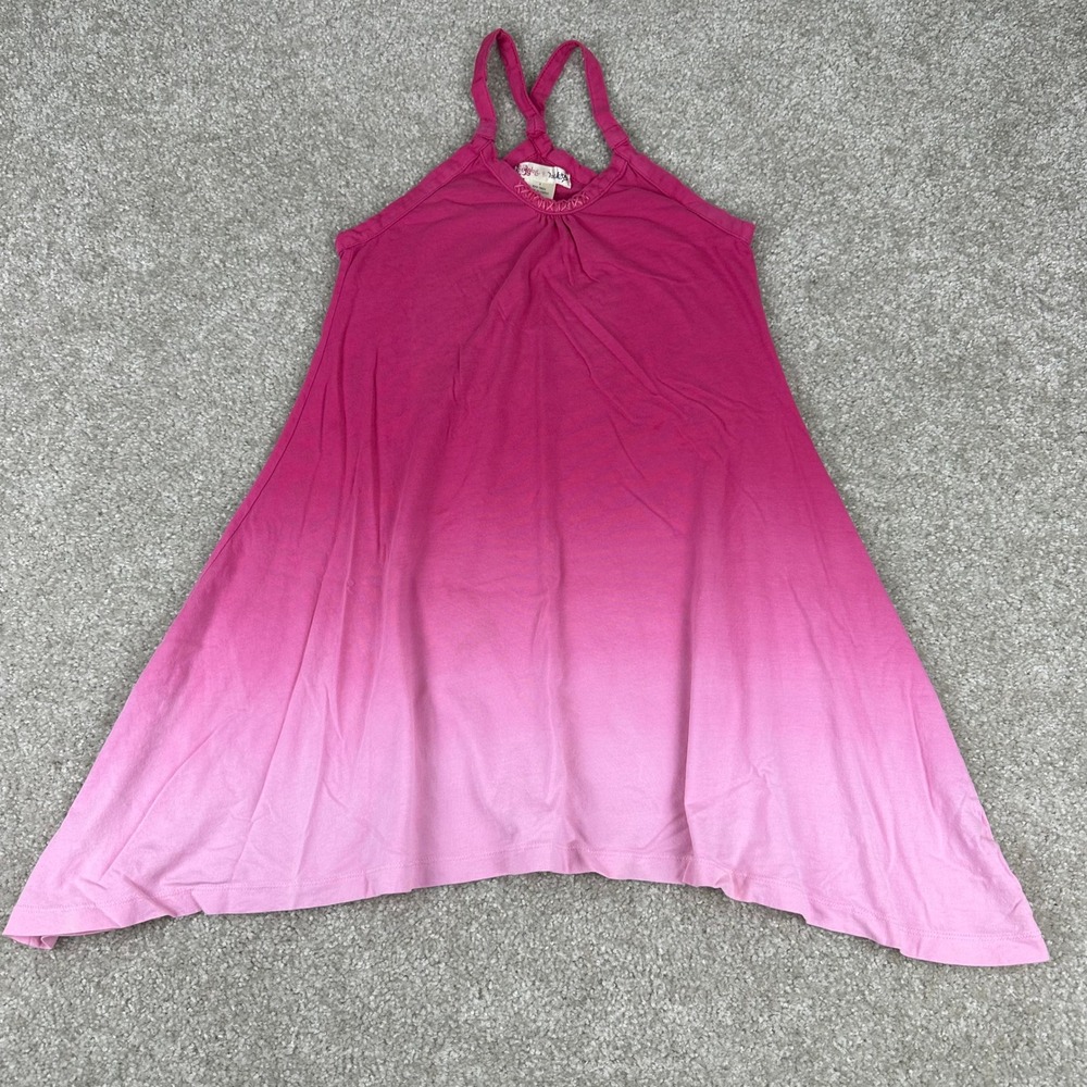 Ragdoll & Rockets Girls Pink Ombre Sleeveless Cotton Sun Dress Size 8 Dip Dye